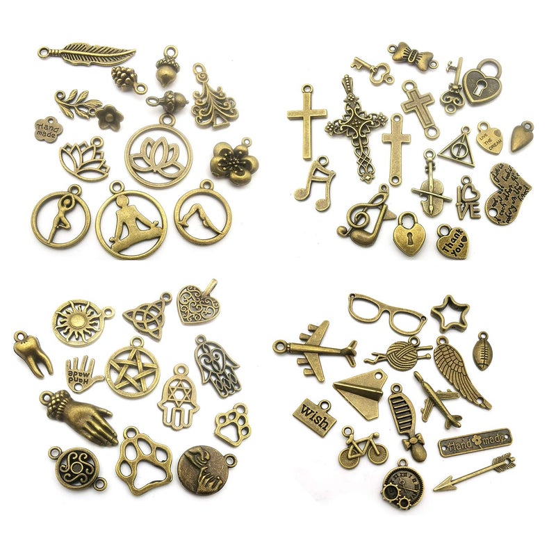WOCRAFT 100pcs Bulk Lots Mini Antique Bronze Charms for Jewelry Making Supplies DIY Craft Material Accessories Bracelet Earring Charms Wholesale (HK421) - Image 2